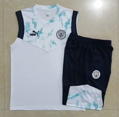 2022/23 Manchester City White Thailand Tracksuit Uniform Vest-815