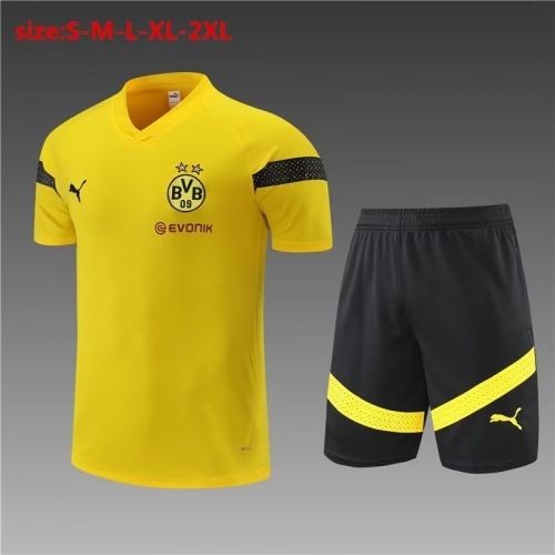 2022/23 Borussia Dortmund Yellow Shorts-Sleeve Thailand Tracksuit Uniform-801