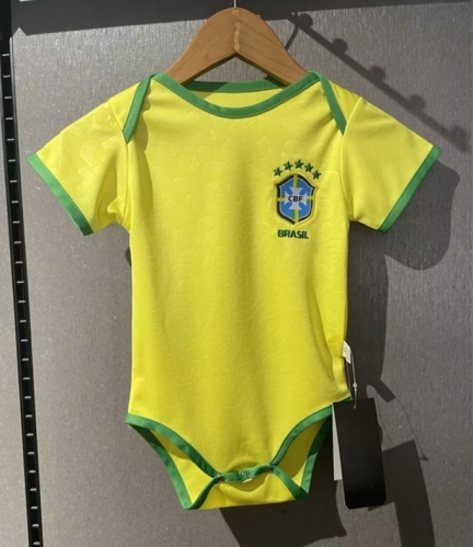 (Size 9/12) 2022 World Cup Brazil Home Yellow Baby Soccer Uniform-308