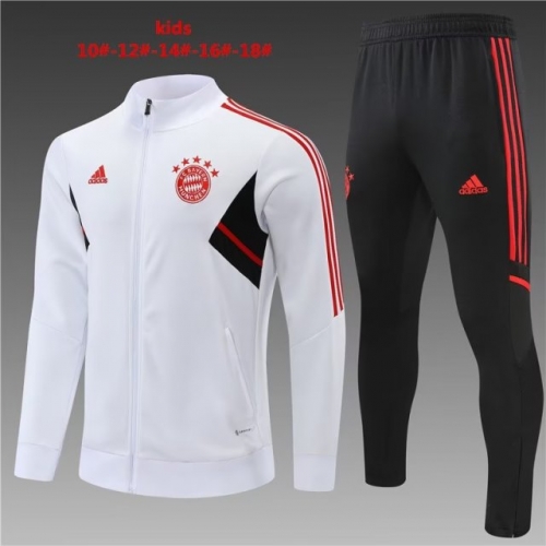 2022/23 Bayern München White Kids/Youth Thailand Jacket Uniform-815/801