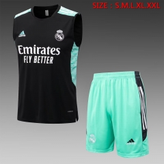 2022/23 Real Madrid Black Shorts-Sleeve Thailand Tracksuit Vest Uniform-815