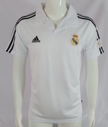 2001-2002 Retro Version Real Madrid Home White Thailand Soccer Jersey AAA-SL