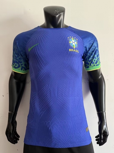 Player Version 2022 World Cup Brazil Away Blue Soccer Thailand Jersey AAA-MY/408/703