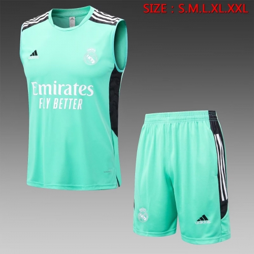 2022/23 Real Madrid Green Shorts-Sleeve Thailand Tracksuit Vest Uniform-815