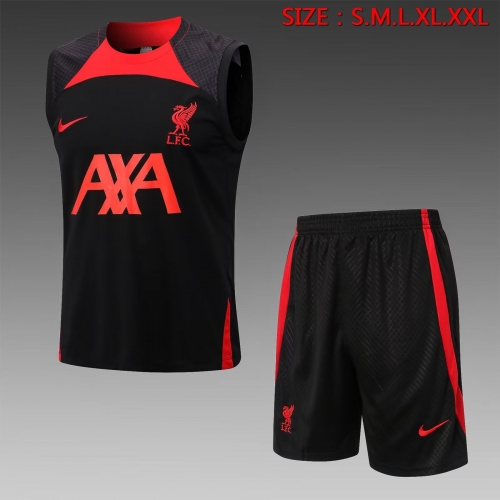 2022-23 Liverpool Black Thailand Soccer Tracksuit Vest Uniform-815