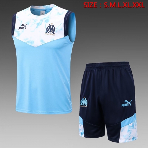 2022/23 Olympique Marseille Light Blue Thailand Tracksuit Uniform Vest-815