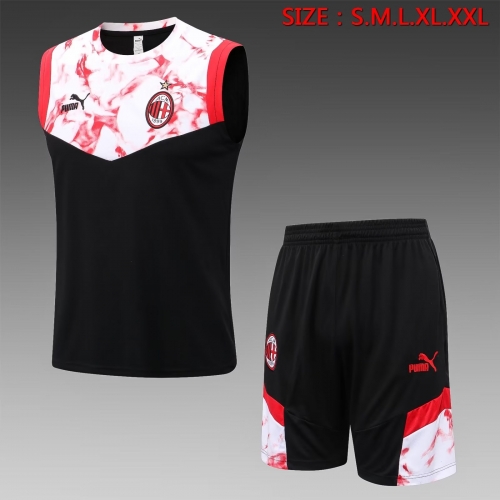 2022/23 AC Milan Black & Red Shorts-Sleeve Thailand Soccer Jersey Vest-815