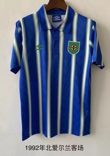 1992 Retro Version Northern Ireland Away Blue Thailand Soccer Jersey AAA-709