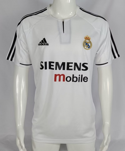 03-04 Retro Version Real Madrid Home White Thailand Soccer Jersey AAA-503