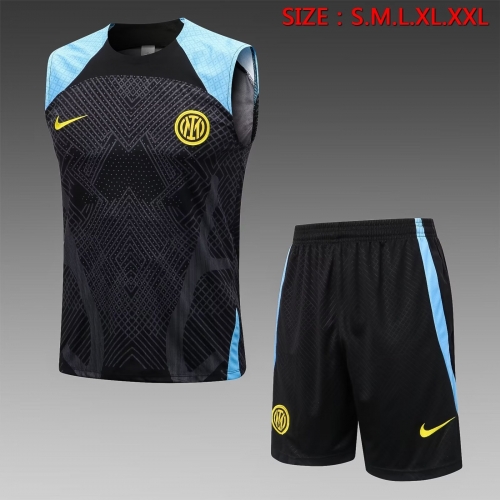 2022-23 Inter Milan Black Thailand Soccer Tracksuit Uniform-815