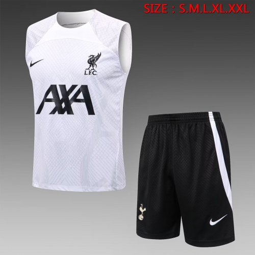 2022/23 Liverpool White Shorts-Sleeve Thailand Tracksuit Vest Uniform-815