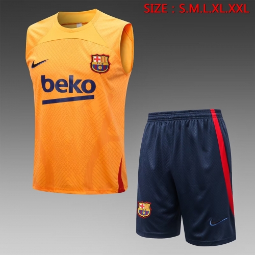 2022/23 Barcelona Orange Thailand Tracksuit Uniform Vest-815