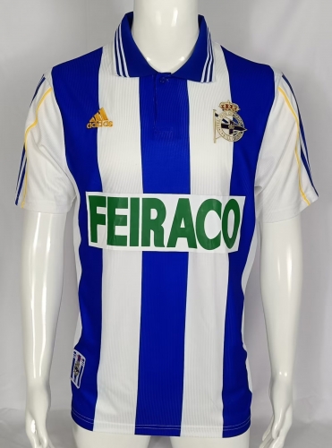 99-00 Deportivo La Coruña Home Blue & White Thailand Soccer Jersey AAA-503