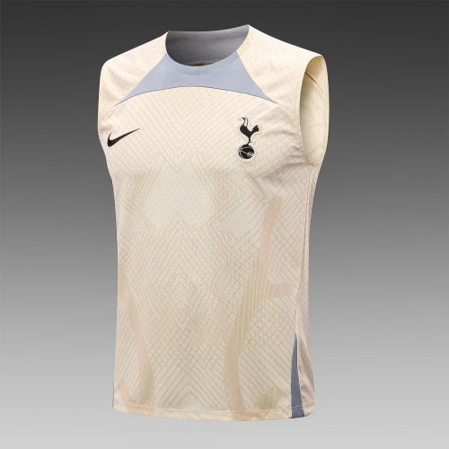 2022-23 Tottenham Hotspur Yellow Shorts-sleeve Thailand Soccer Tracksuit Vest-815