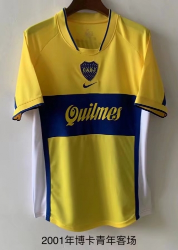 2001 Retro Version BOCA Juniors AwayYellow Thailand Soccer Jersey AAA-709