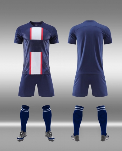 Without Logo 22/23 Paris SG Home Royal Blue Soccer Uniform-DN