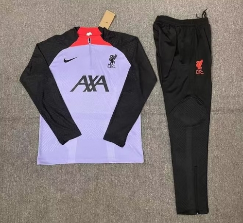 Player Version 2022/23 Liverpool Purple Kids/Youth Soccer Tracksuit Uniform-801