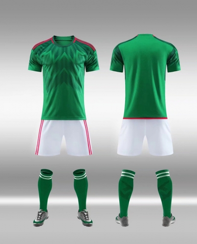 Without Logo 22/23 Mexico Home Green Soccer Uniform-DN