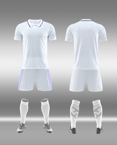 Without Logo 22/23 Real Madrid Home White Soccer Uniform-DN