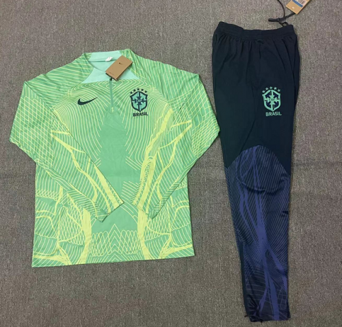 Player Version 2022/23 Brazil Green Thailand Tracksuit Uniform-801