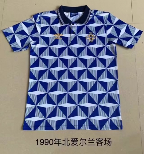 1990 Retro Version Northern Ireland Away Blue Thailand Soccer Jersey AAA-709