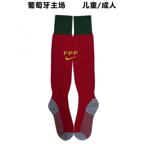 Kids/Adult 2022/23 Portugal Home Red Thailand Soccer Socks