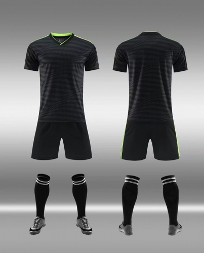 Without Logo 22/23 Real Madrid 2nd Away Black Soccer Uniform-DN