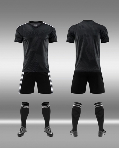 Without Logo 22/23 Real Madrid Black Soccer Uniform-DN