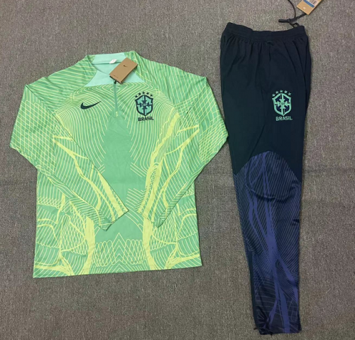 Player Version 2022/23 Brazil Light Green Kids/Youth Trackusit Uniform-801