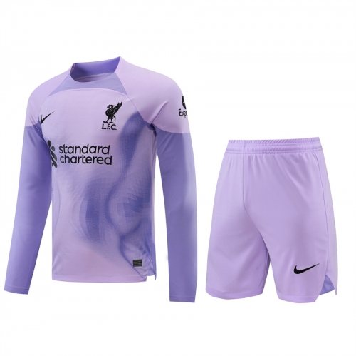 2022/23 Liverpool goalkeeper Purple Thailand LS Soccer Jersey Uniform-418