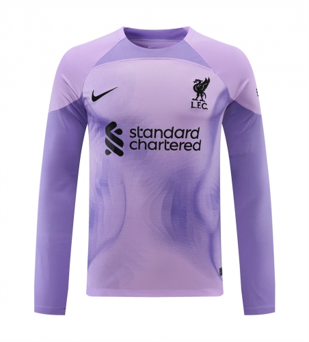 2022/23 Liverpool goalkeeper Purple Thailand LS Soccer Jersey AAA-418