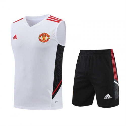 2022/23 Manchester United White Thailand Soccer Training Vest-418