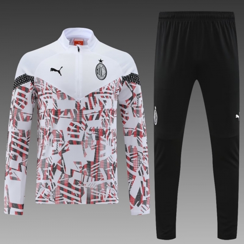 2022/23 AC Milan Red & White Soccer Tracksuit Uniform-PO
