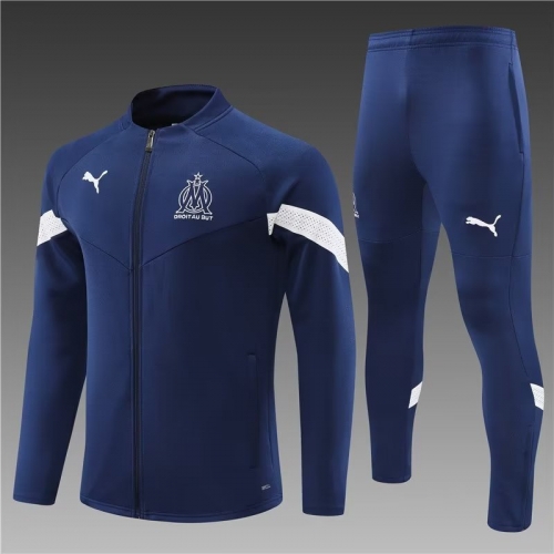 2022/23 Olympique de Marseille Royal Blue Jacket Uniform-801