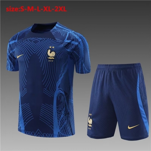 2022-23 France Royal Blue Thailand Soccer Tracksuit Uniform-801