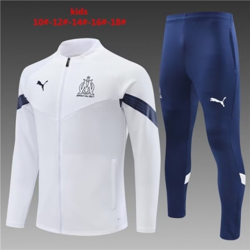 2022/23 Olympique Marseille White Kids/Youth Jacket Uniform-801
