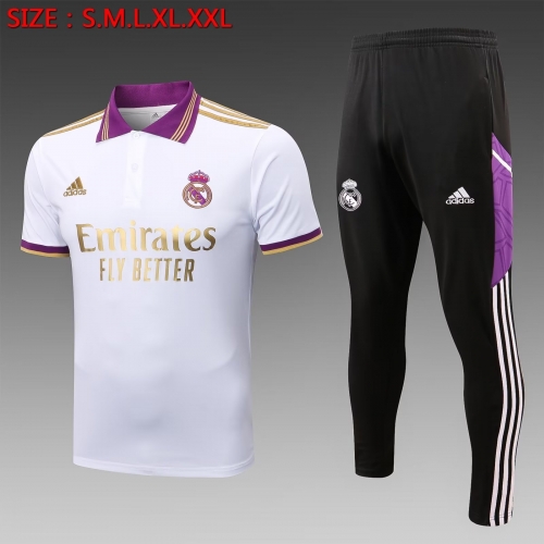 2022/23 Real Madrid White Thailand Soccer Polo Uniform-815