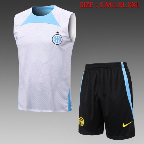 2022-23 Inter Milan White Thailand Soccer Tracksuit Uniform-815