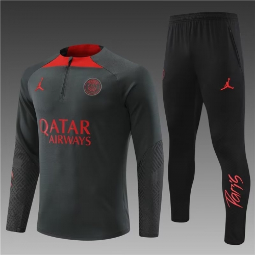 Adult 2022/23 Paris SG Dark Gray Thailand Soccer Tracksuit Uniform-801