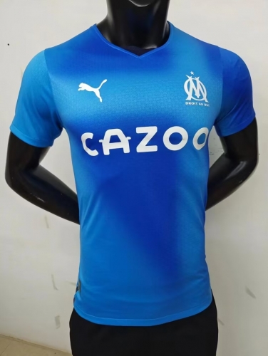Player Version 2022/23 Olympique de Marseille 2nd Away Blue Thailand Soccer Jersey AAA-MY