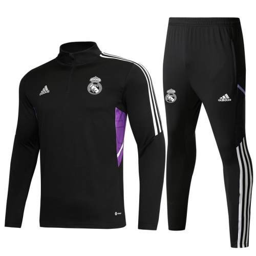 2022/23 Rea Madrid Black Kids/Youth Soccer Tracksuit Uniform-815/GDP