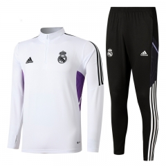 2022/23 Real Madrid White Kids/Youth Soccer Tracksuit Uniform-815/GDP