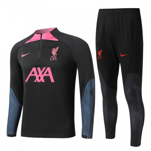 2022/23 Liverpool Black Kids/Youth Soccer Tracksuit Uniform-GDP