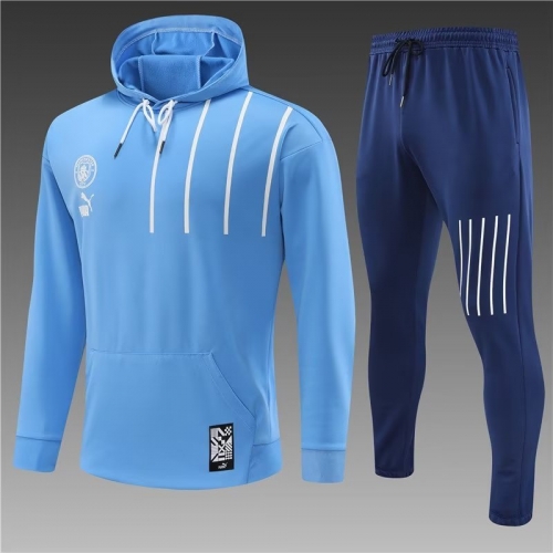 Adult 2022/23 Manchester City Light Blue Kids/Youth Soccer Tracksuit Unifrom With Hat-801