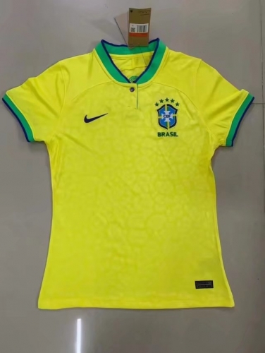 2022/23 Brazil Home Yellow Female Thailand Soccer Jersey AAA-319