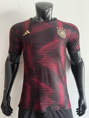Player Version 2022 World Cup Germany Away Red & Black Thailand Soccer Jersey AAA-MY/2100/408