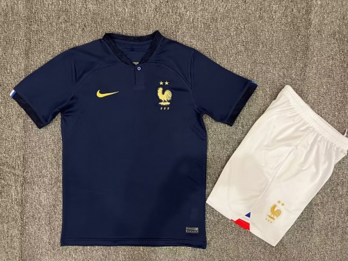 2022/23 France Home Royal Blue Kid/Youth Soccer Uniform-507