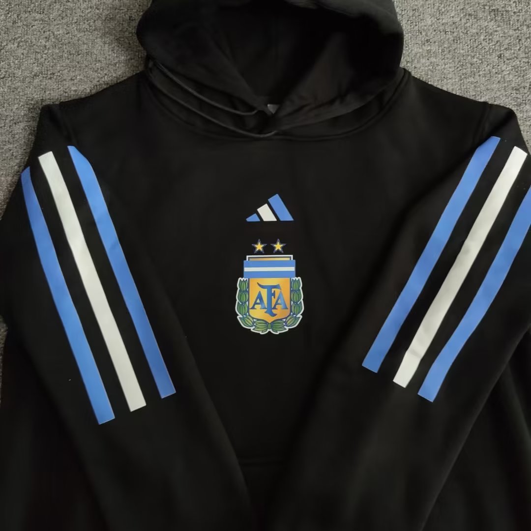 2022 World Cup Argentina Black Thailand Soccer Tracksuit Hoodies-308