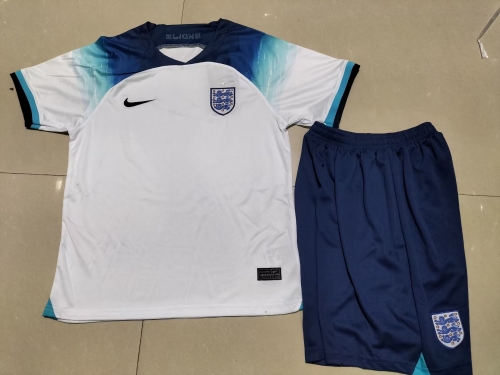 2022-23 England White & Blue Youth/Kids Soccer Uniform-507/123