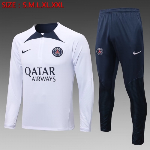 2022-23 Paris SG White Thailand SoccerTracksuit Uniform-815